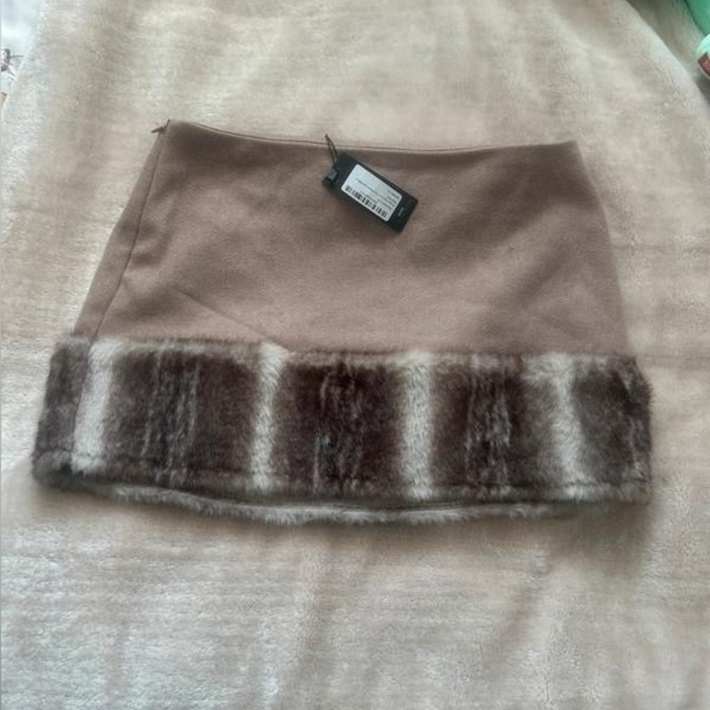 Zara Brown and Cream Mini Pencil Skirt